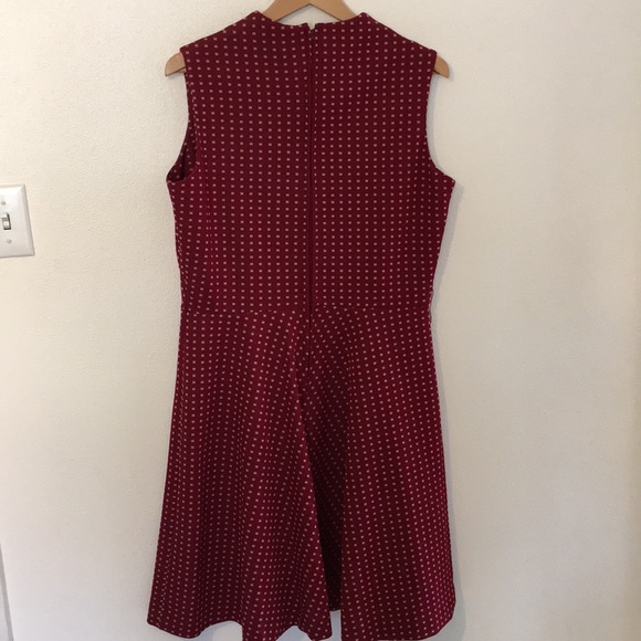 Vintage red w/ white squares belted dress - Picture 6 of 8